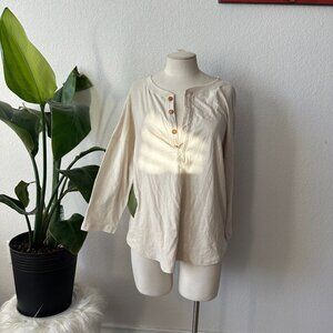 Matte The Label half button long sleeve top